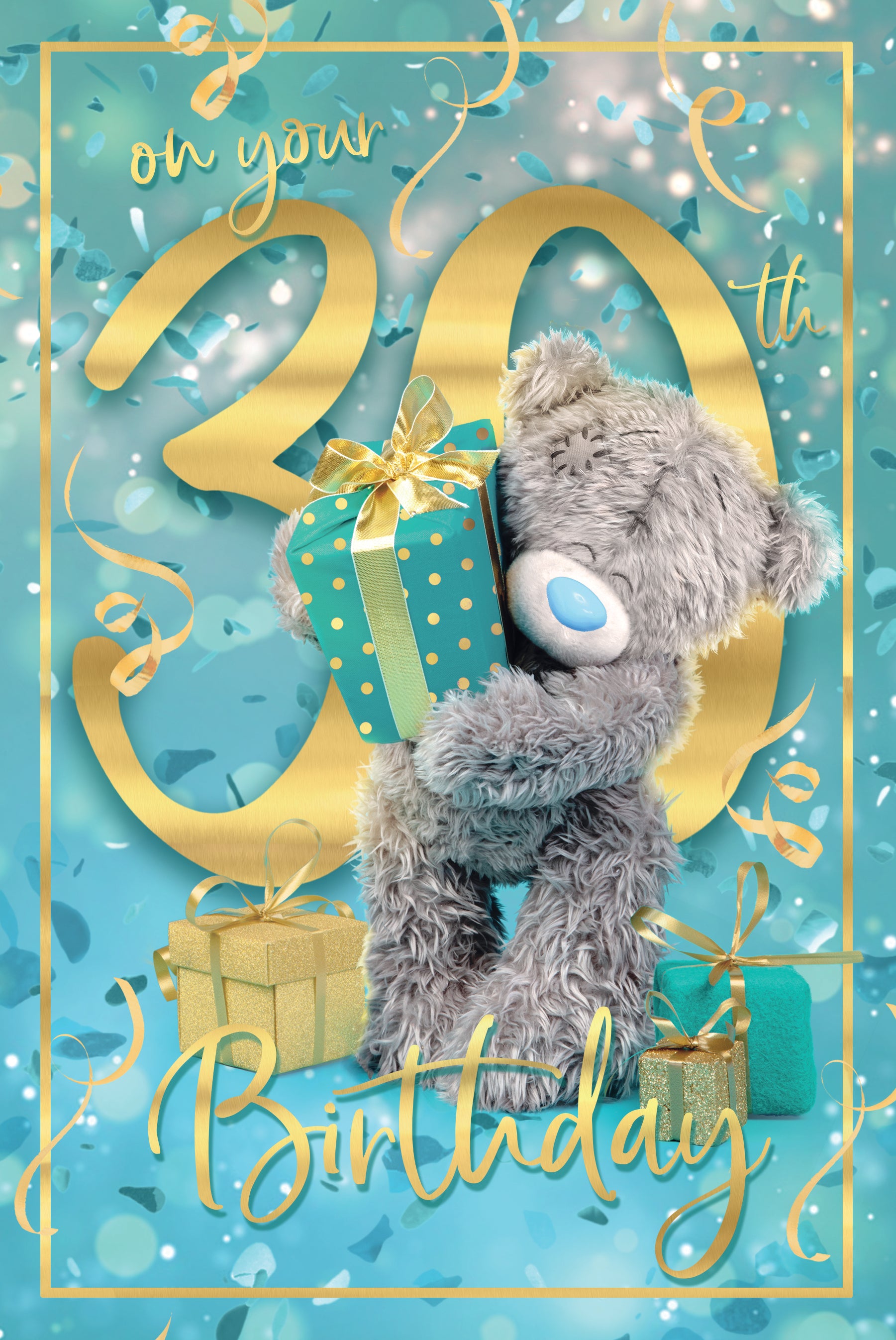 30th Bear Holding Gift Birthday Card - Me To You