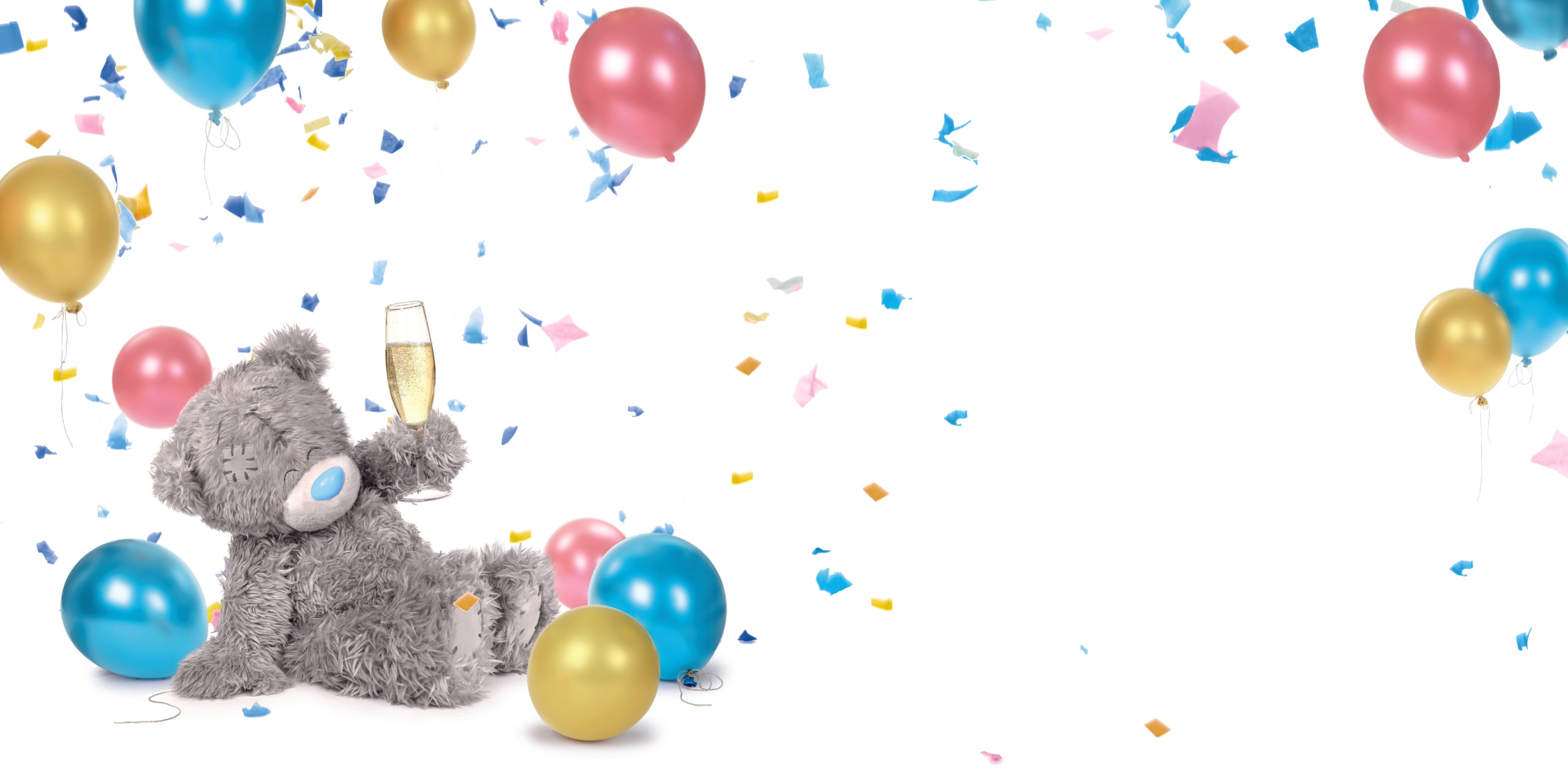 Blank Bear With Champagne Card - Me To You 3D