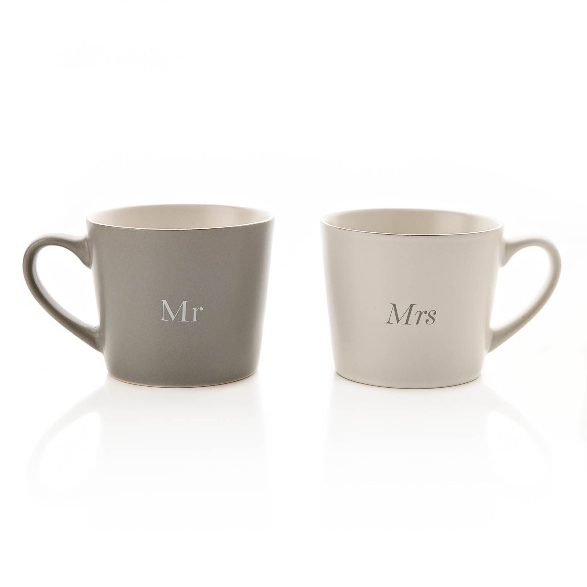 Amore Set of 2 Grey & White Mugs - Mr & Mrs