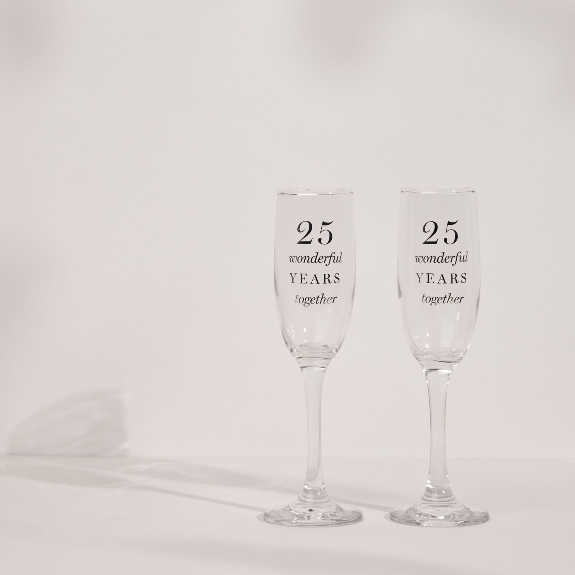 Amore Champagne Flutes Set of 2 - 25th Anniversary