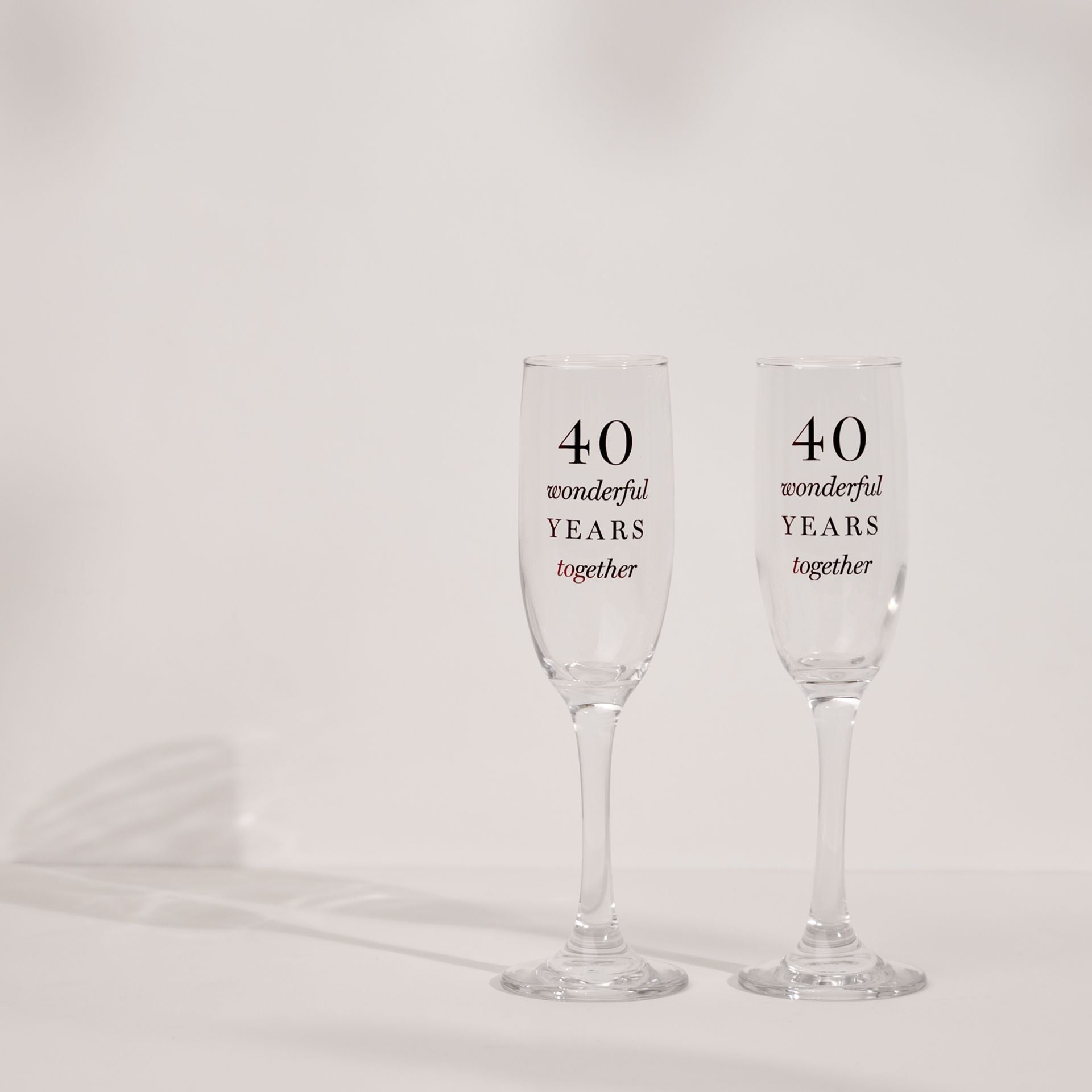 Amore Champagne Flutes Set of 2 - 40th Anniversary