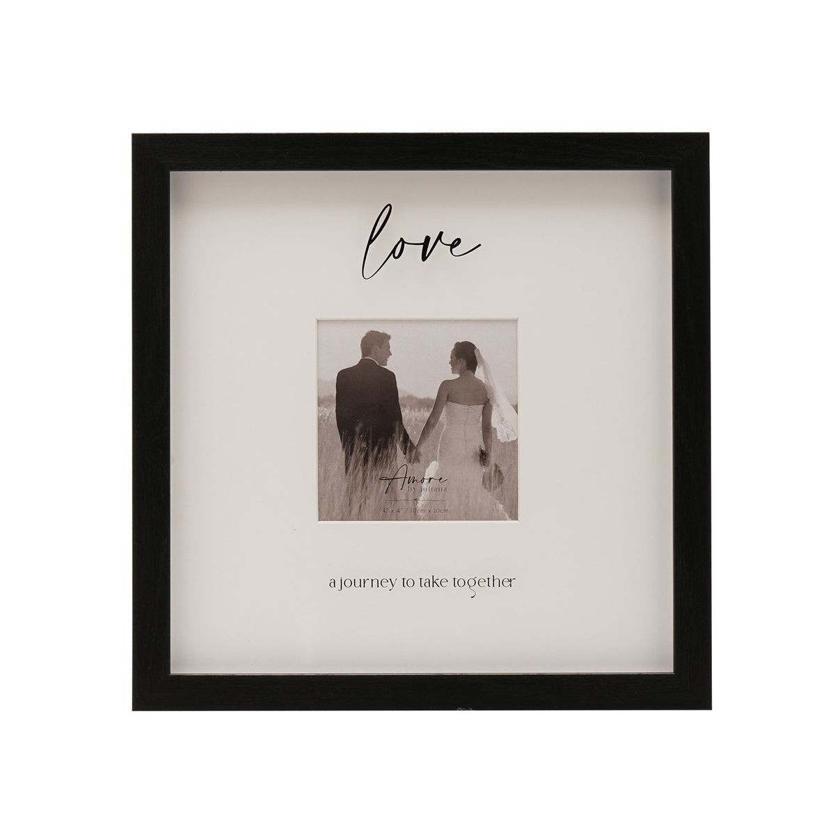 Amore Black Wide Frame 'Love' 4" x 4"