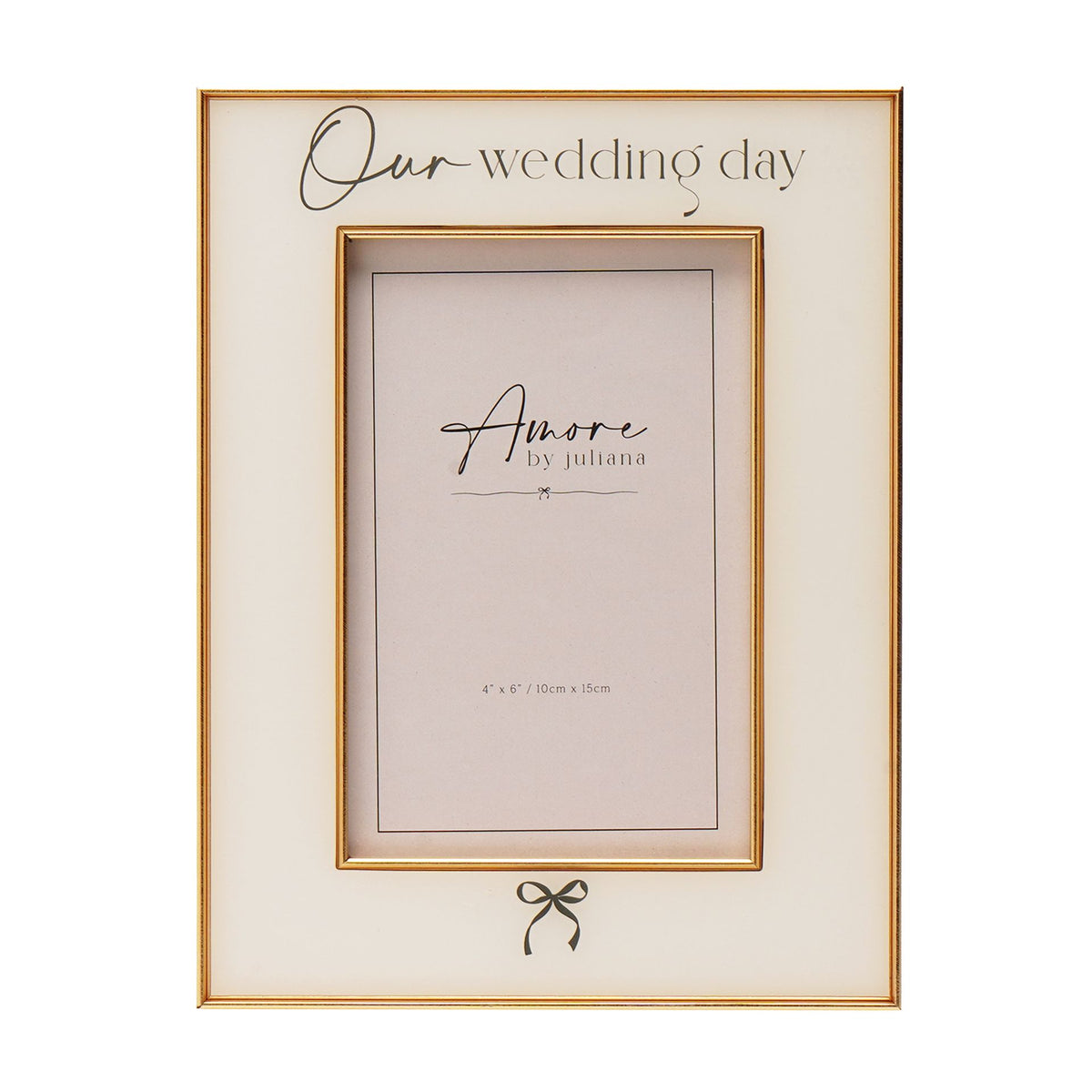 Amore Bow Frame 'Our Wedding Day' 4" x 6"