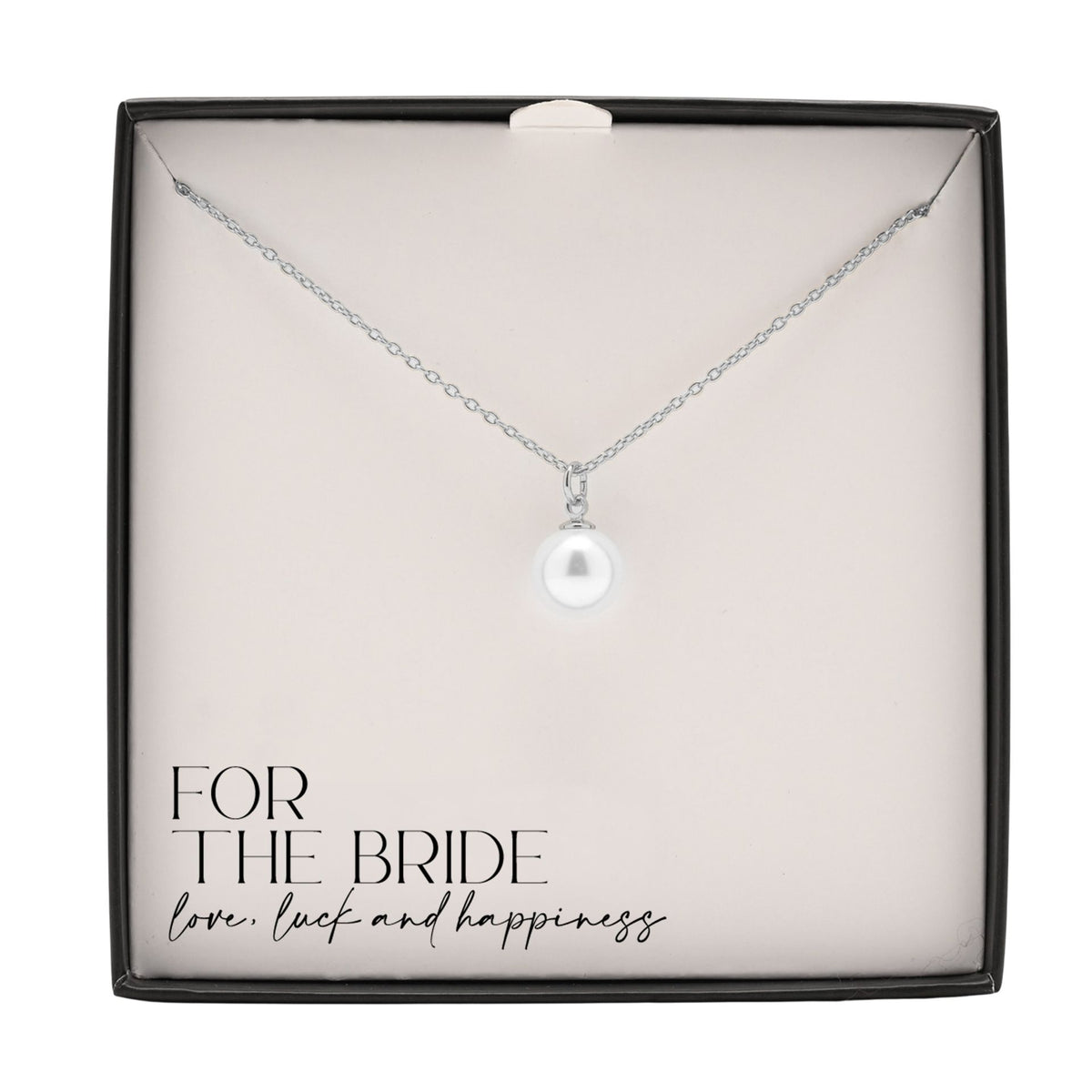 Amore Silver Plated Necklace Faux Pearl - Bride