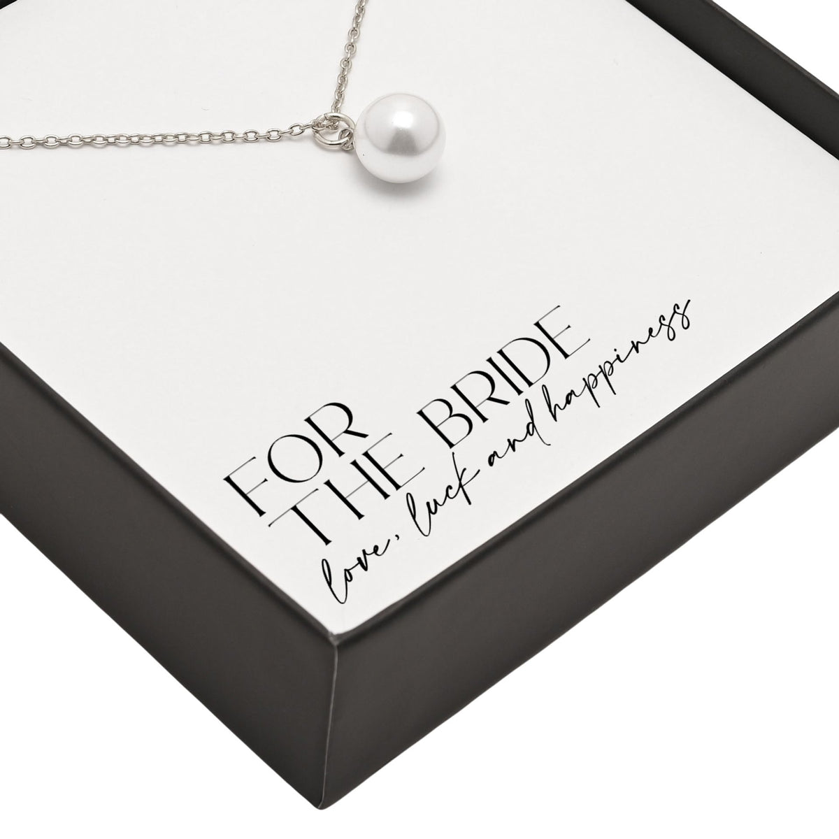 Amore Silver Plated Necklace Faux Pearl - Bride