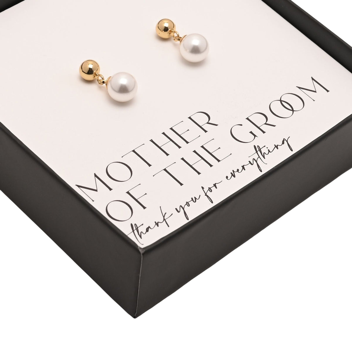 Amore Gold Plated Earrings Faux Pearl - Mother Of The Groom