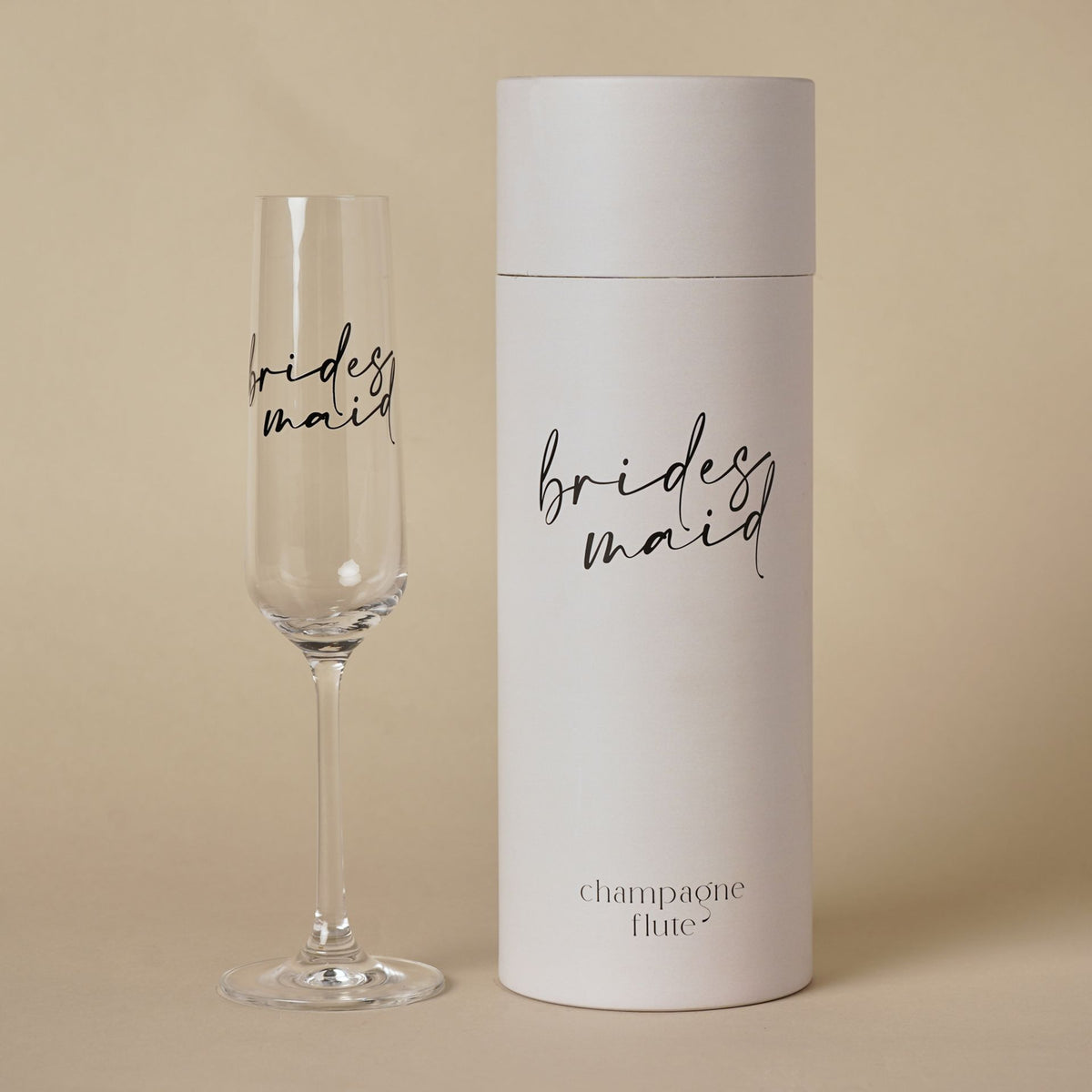 Amore Champagne Flute Black Words - Bridesmaid