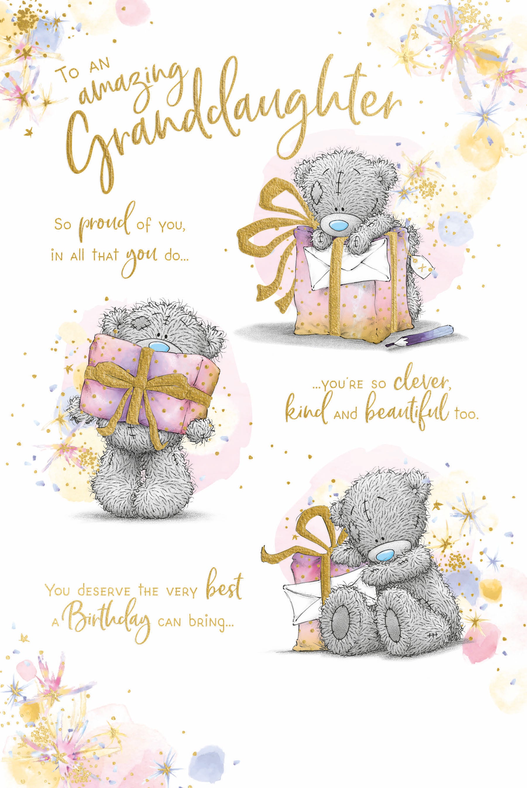 Granddaughter Birthday Card - Bear Sending Gift Storyboard