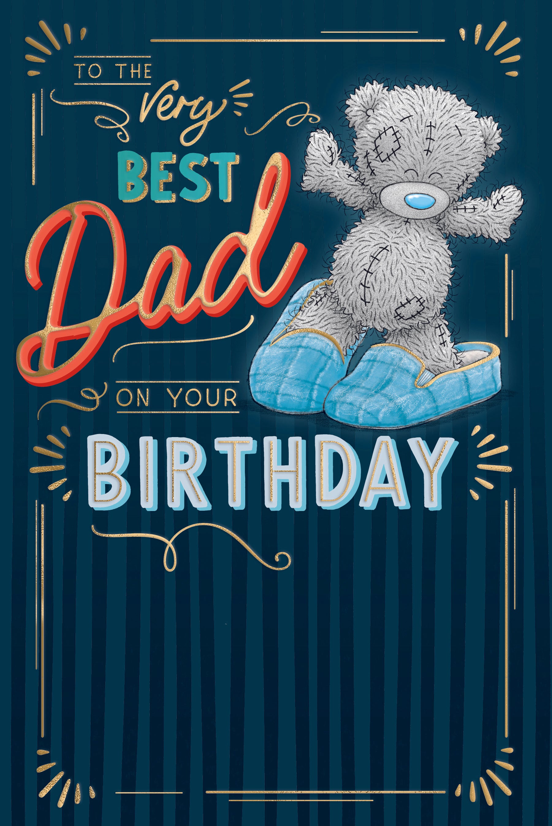 Dad Birthday Card - Bear In Slippers