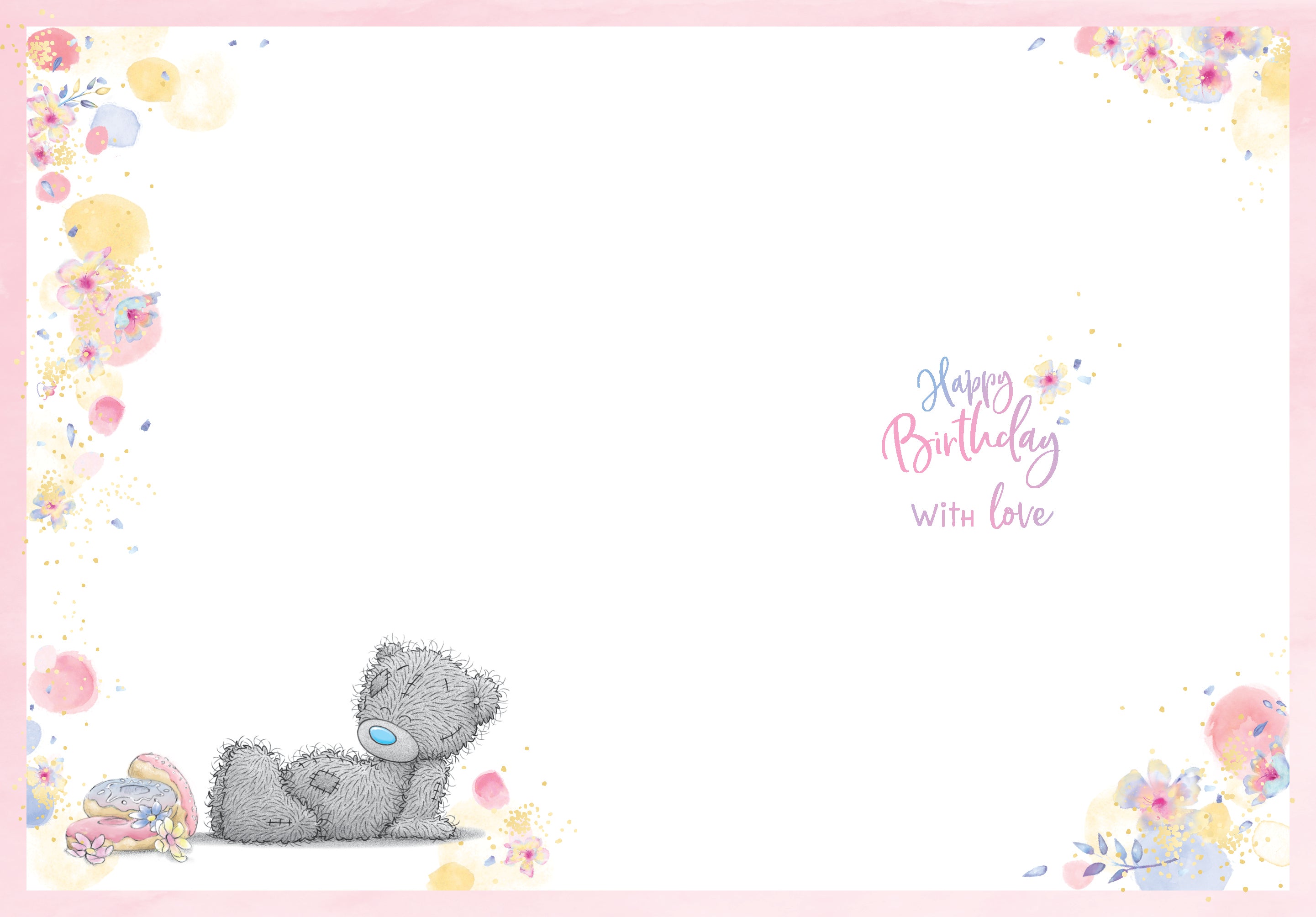 Goddaughter Birthday Card - Bear Holding Dish Of Doughnuts