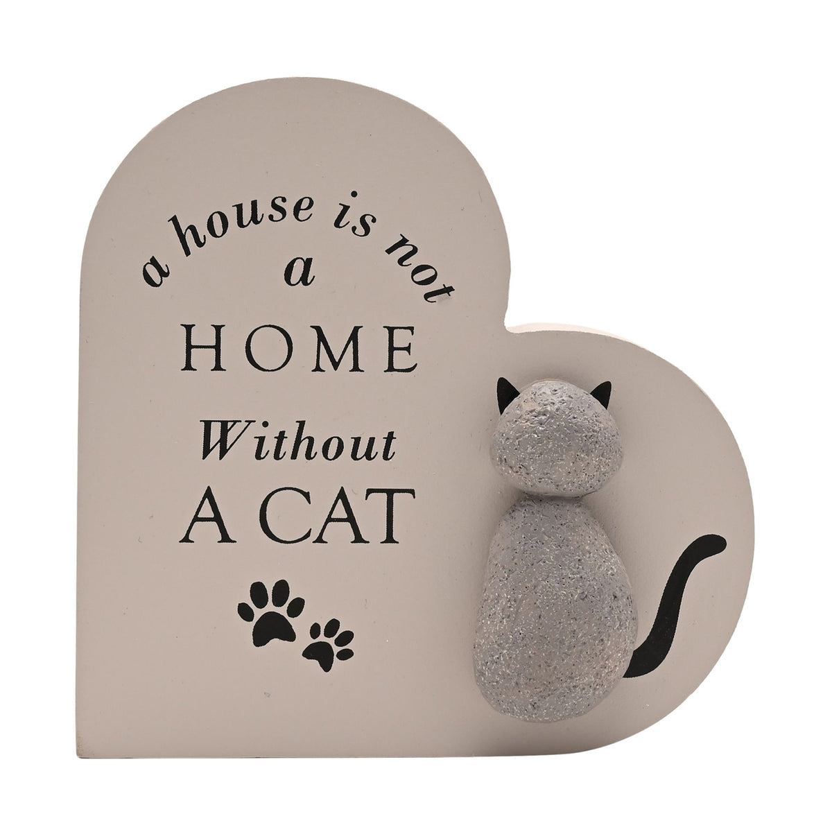 Best of Breed Heart Plaque - "A House Is Not a Home Without a Cat"