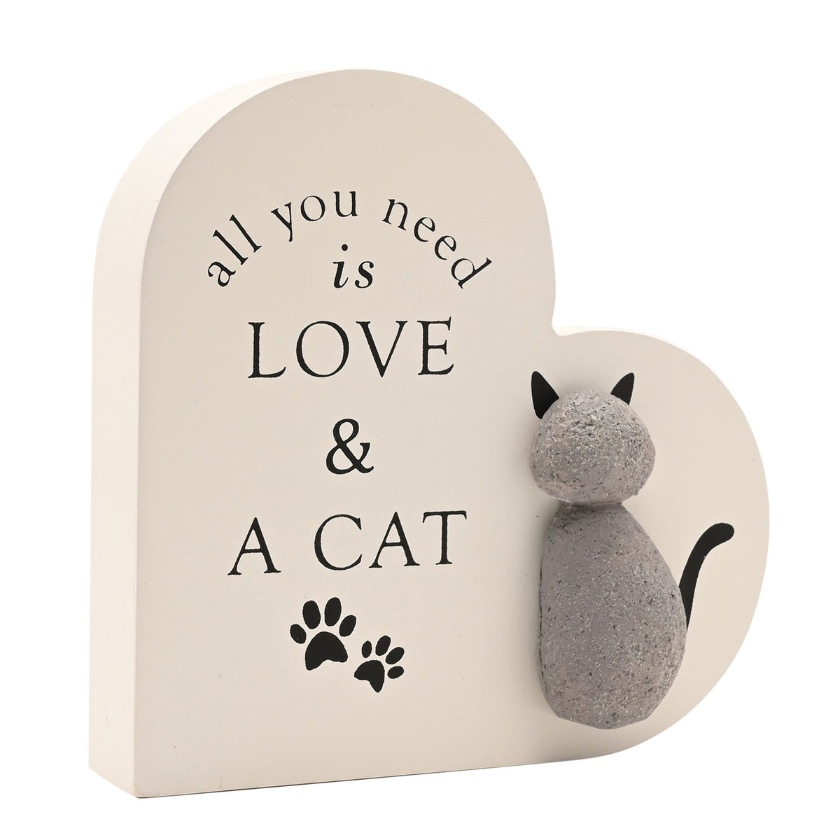 Best of Breed Heart Plaque - "All You Need Is Love & A Cat"