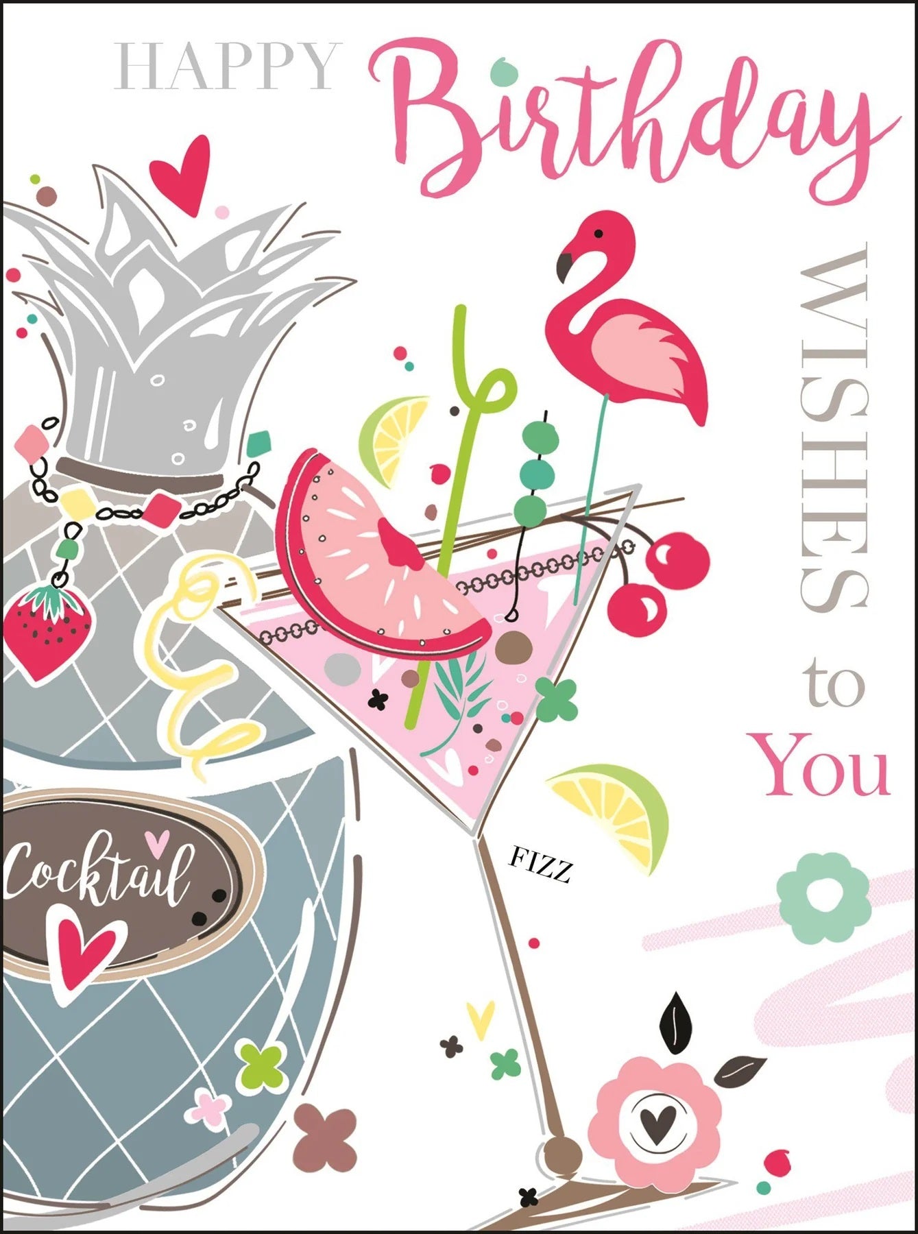 Birthday Wishes Flamingo Card