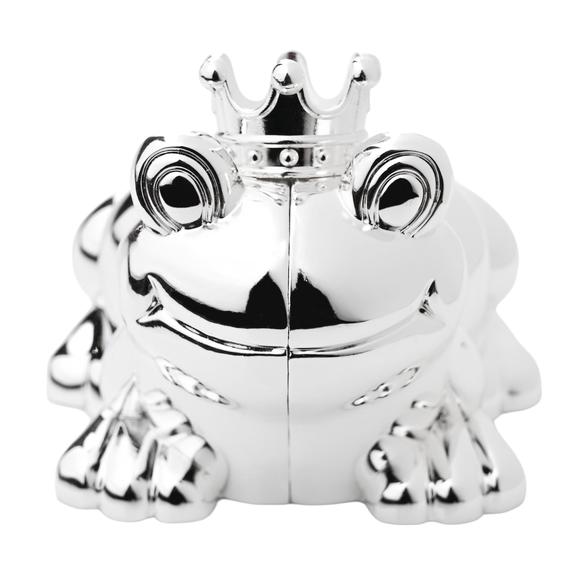 Bambino Silverplated Money Box - Frog with Crown