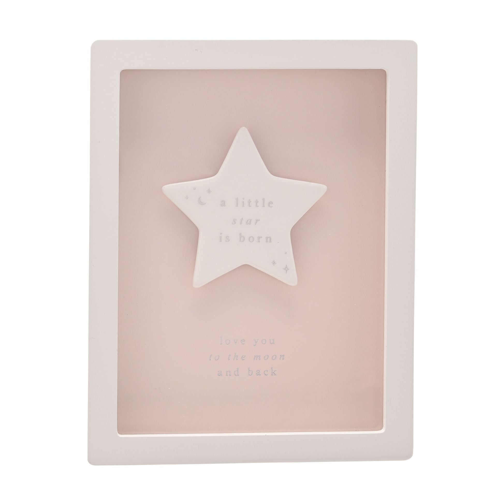 Bambino Framed Plaque 18cm - Little Star Pink