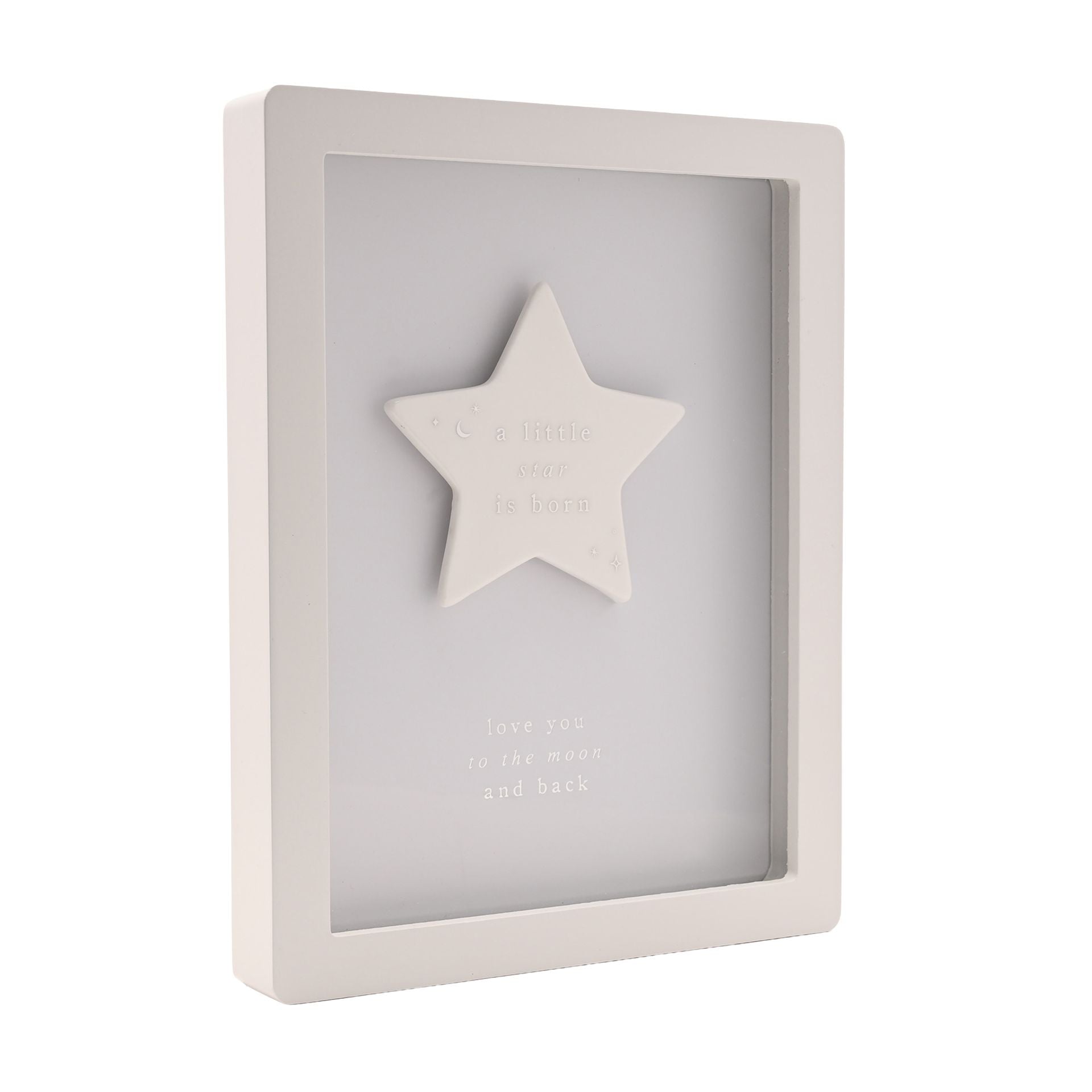 Bambino Framed Plaque 18cm - Little Star Blue