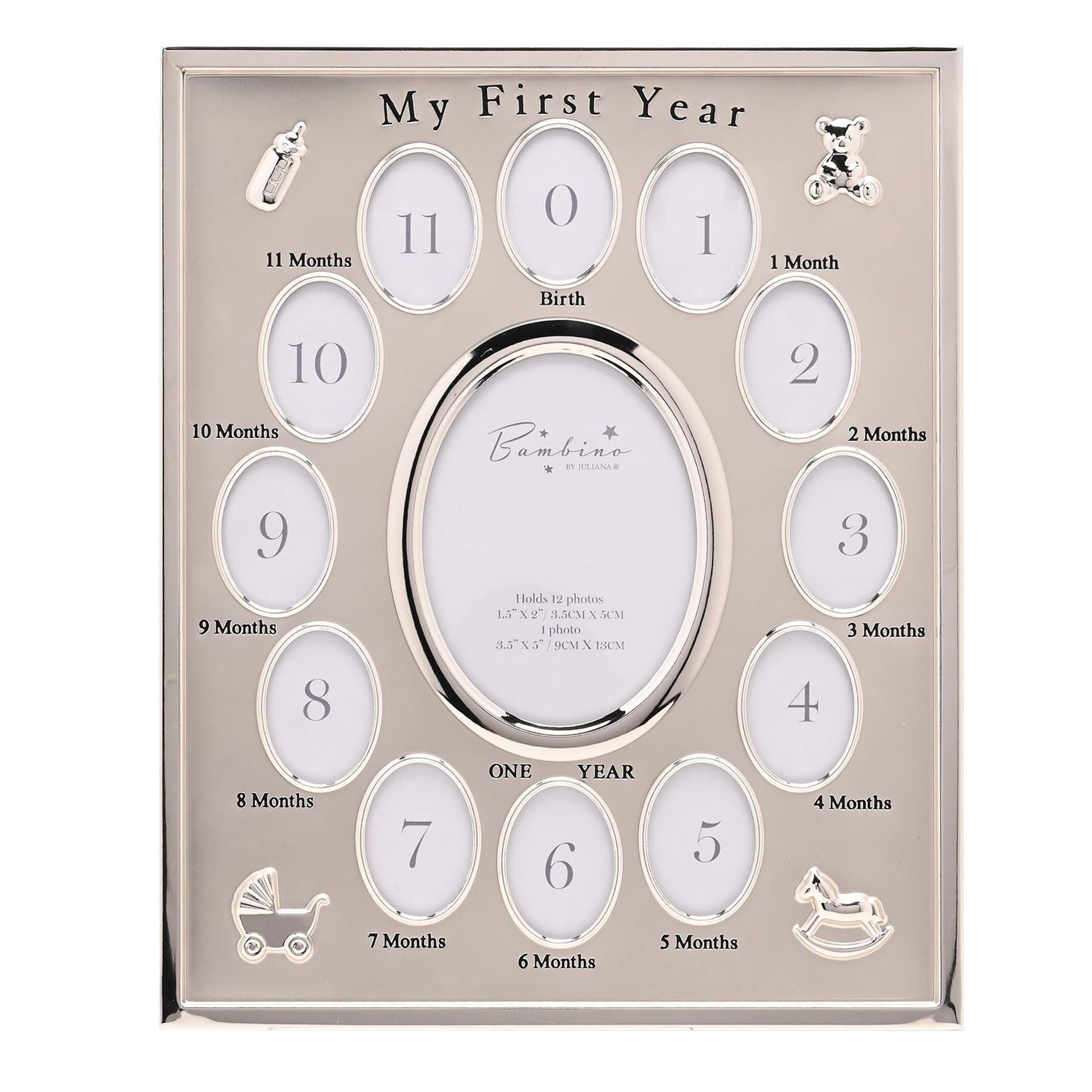 Bambino Silver Plated My First Year Frame - 12 Photo's