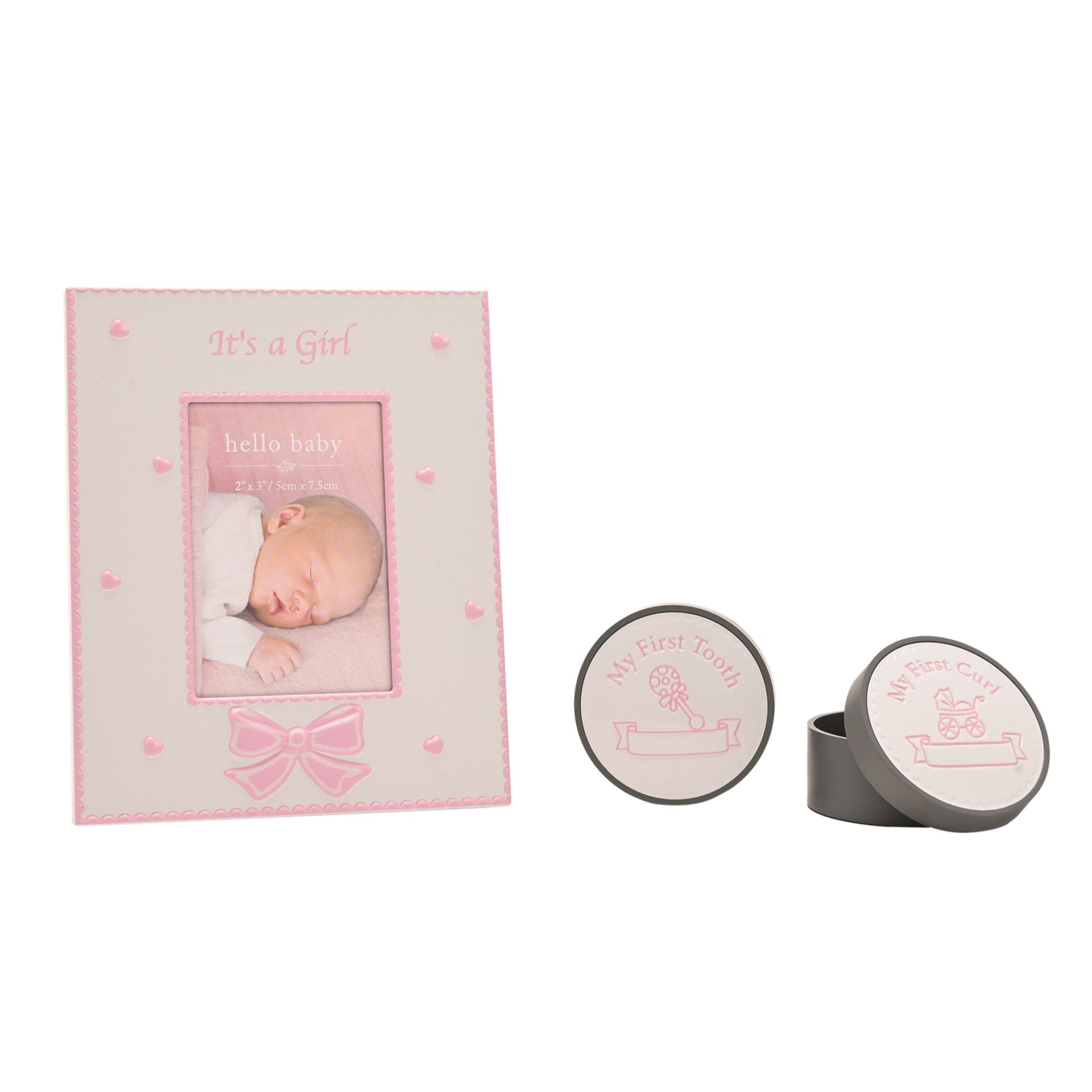 Gift set 2" x 3" Frame/1st Tooth/1st Curl Boxes Pink*(72/48)