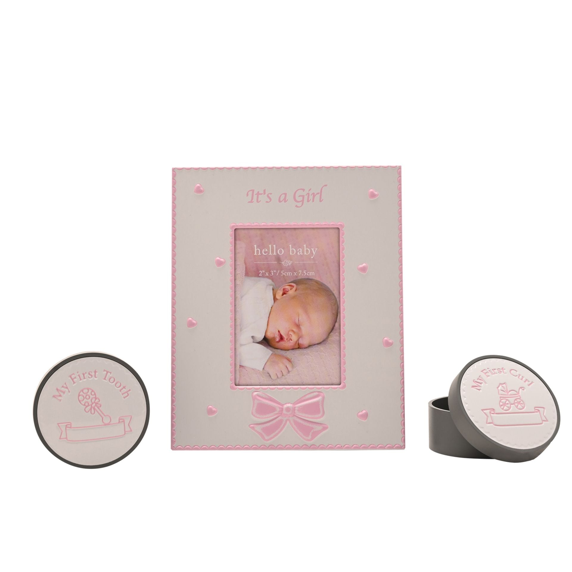 Gift set 2" x 3" Frame/1st Tooth/1st Curl Boxes Pink*(72/48)