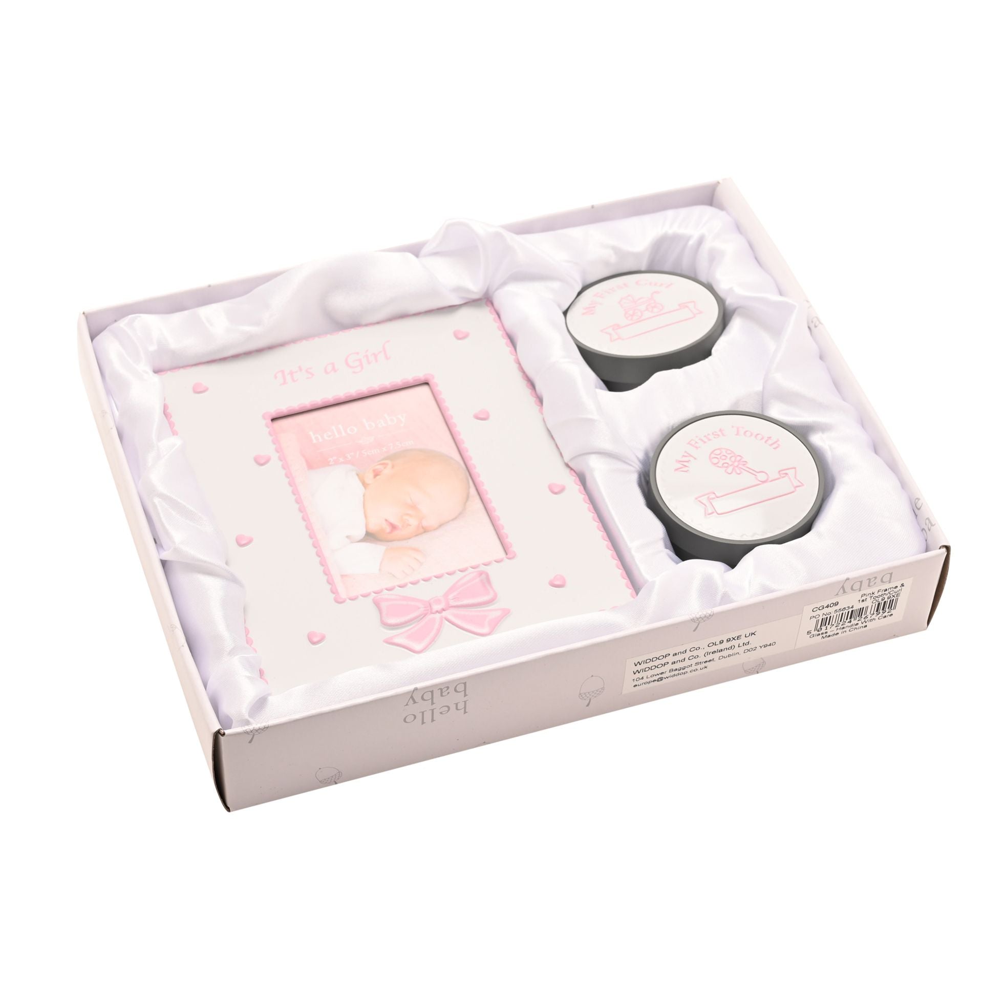 Gift set 2" x 3" Frame/1st Tooth/1st Curl Boxes Pink*(72/48)