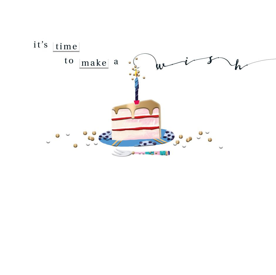 Blank Birthday Card - Slice of Cake