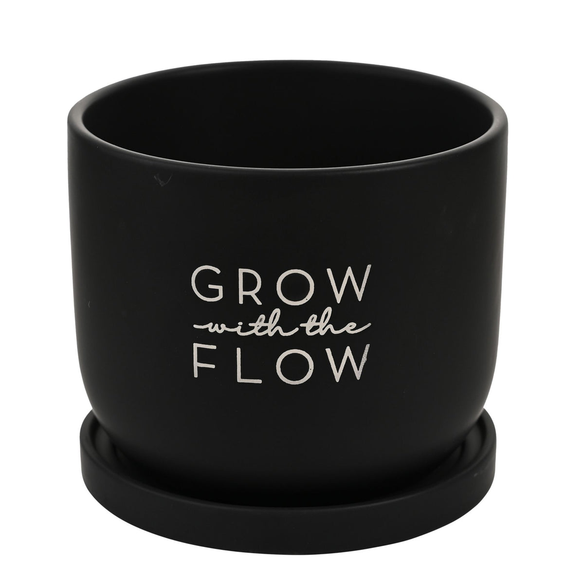 Country Living Ceramic Plant Pot - "Grow With The Flow"
