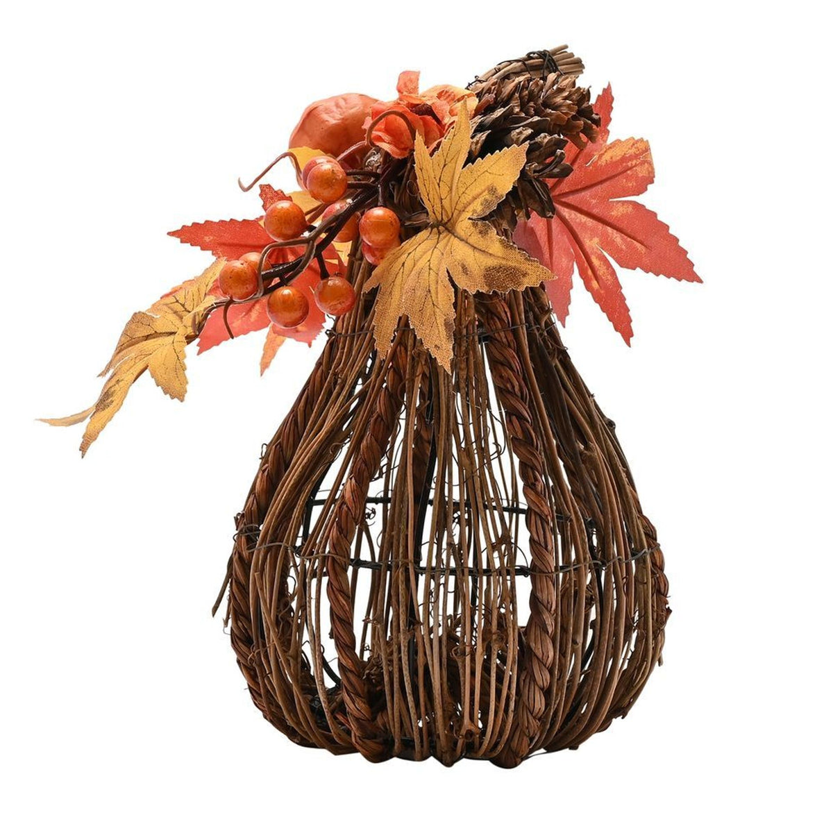 Country Living Handmade Natural Rattan Tall Pumpkin Decoration