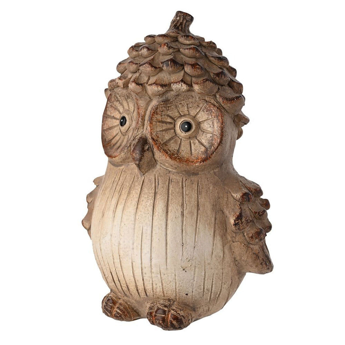 Country Living Wood Effect Resin Owl - Small