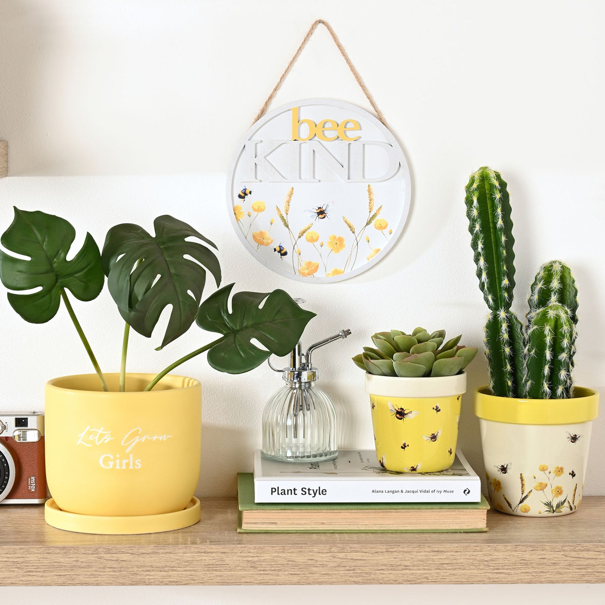 Country Living Ceramic Plant Pot - "Lets Grow Girls"