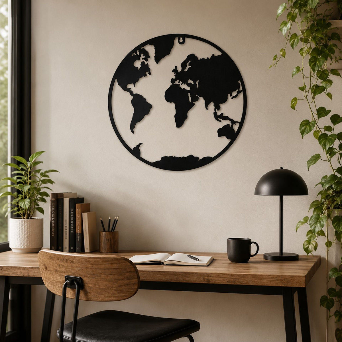 Country Living Metal Wall Art 40cms - World Map