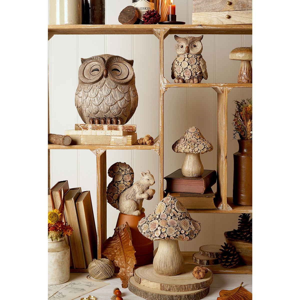 Country Living Wood Effect Mushroom  - 20cms