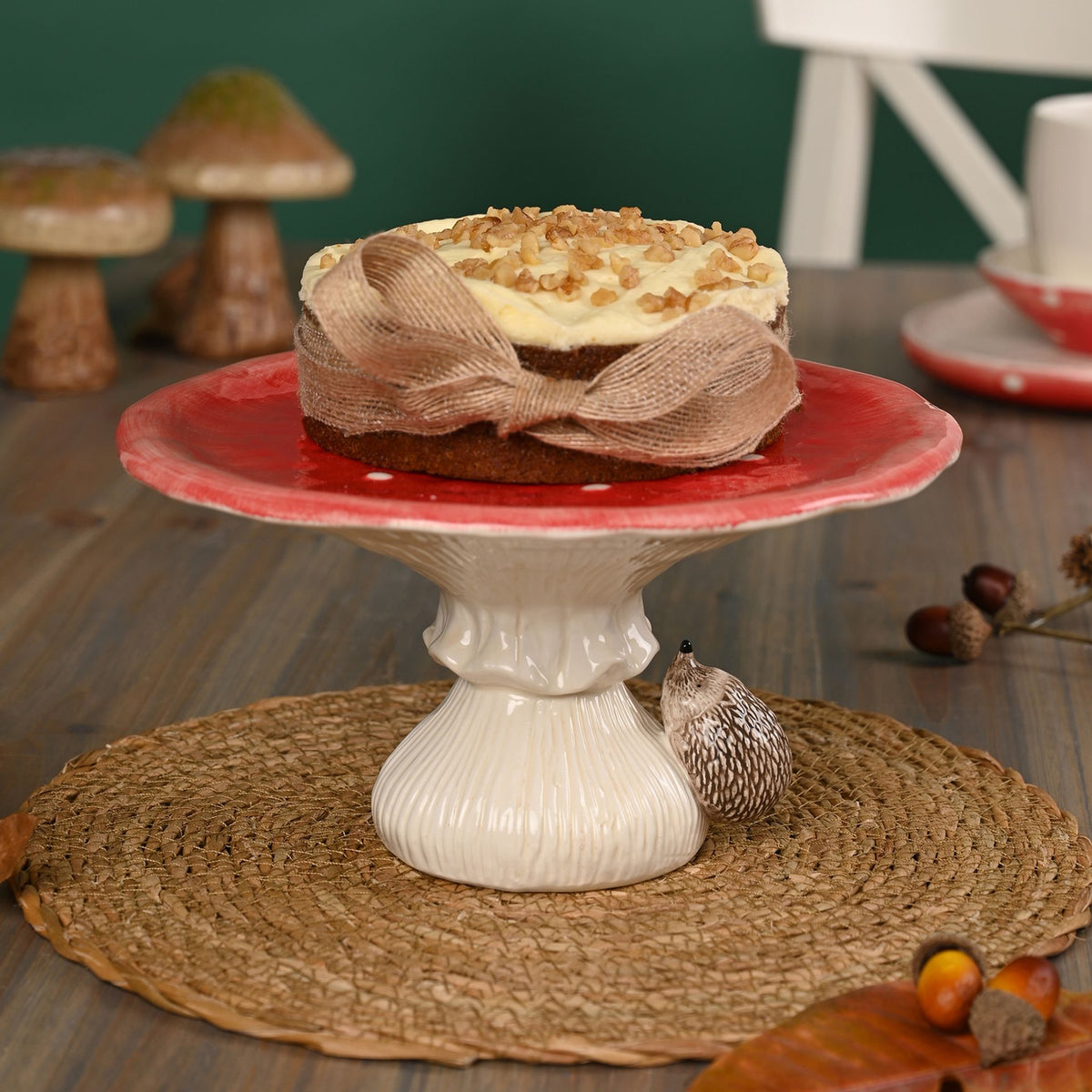 Country Living Toadstool & Hedgehog Cake Stand