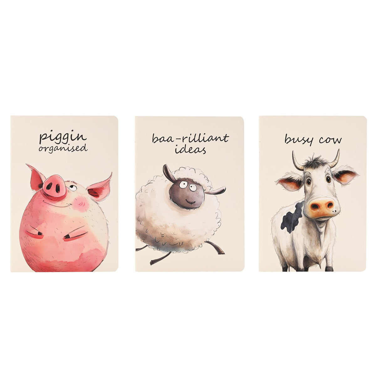 The Funny Farm Set of 3 A5 Notebooks