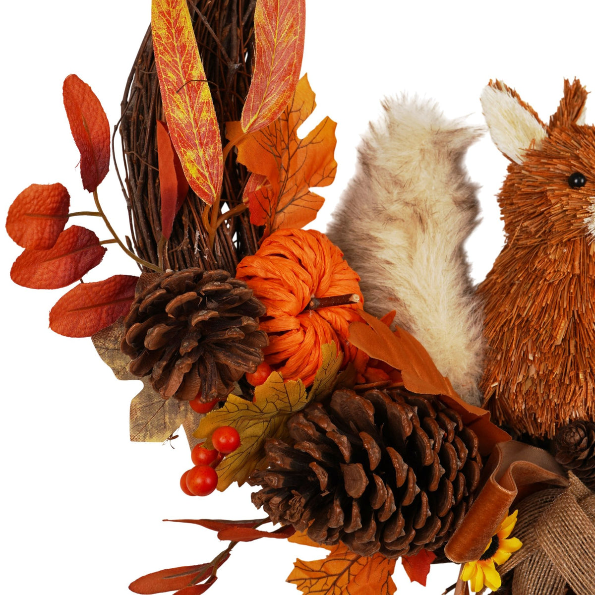 Country Living Rattan Squirrel Wreath - 50cm