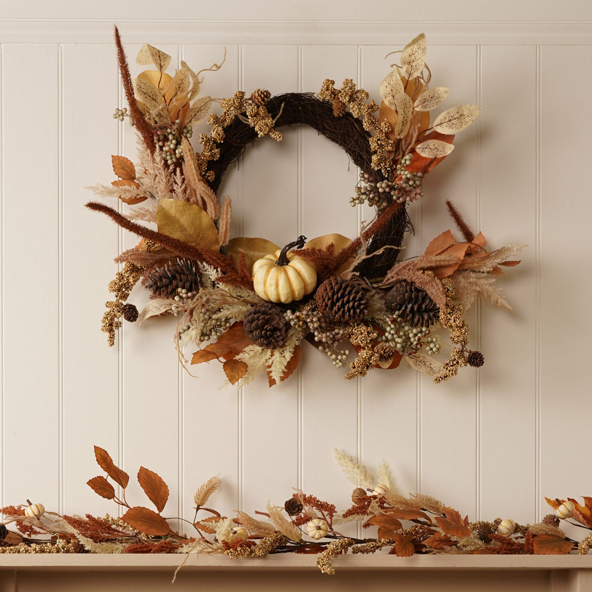 Country Living Neutral Autumn Wreath - 40cm