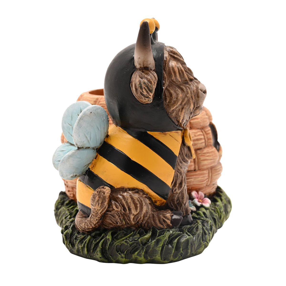 Country Living Highland Cow With Beehive Planter