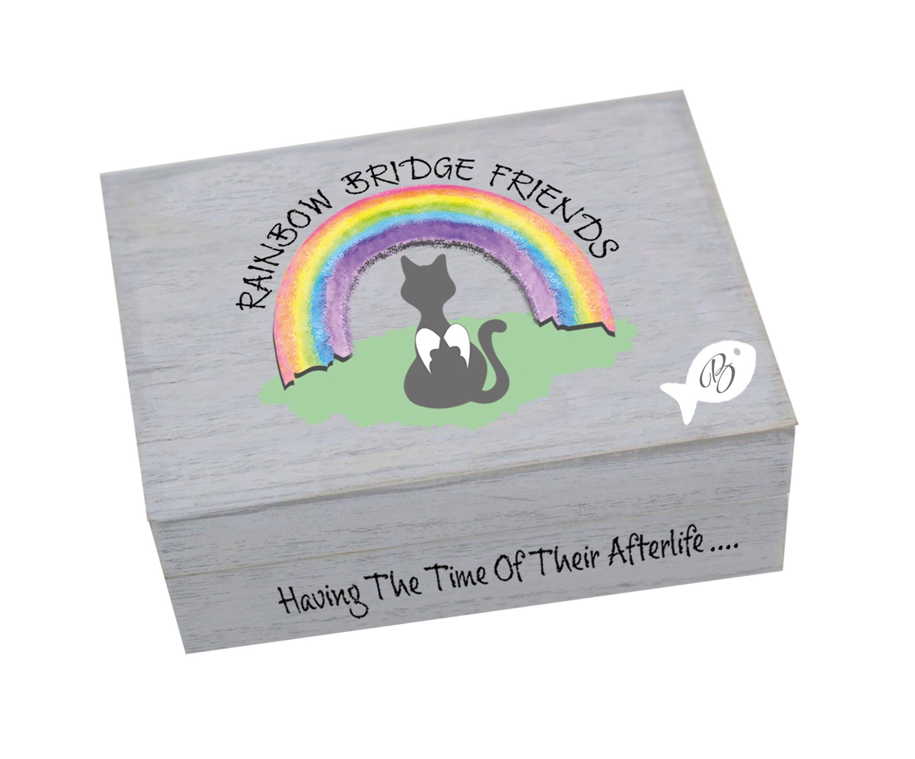 Rainbow Bridge Memorial Cat Memory Box