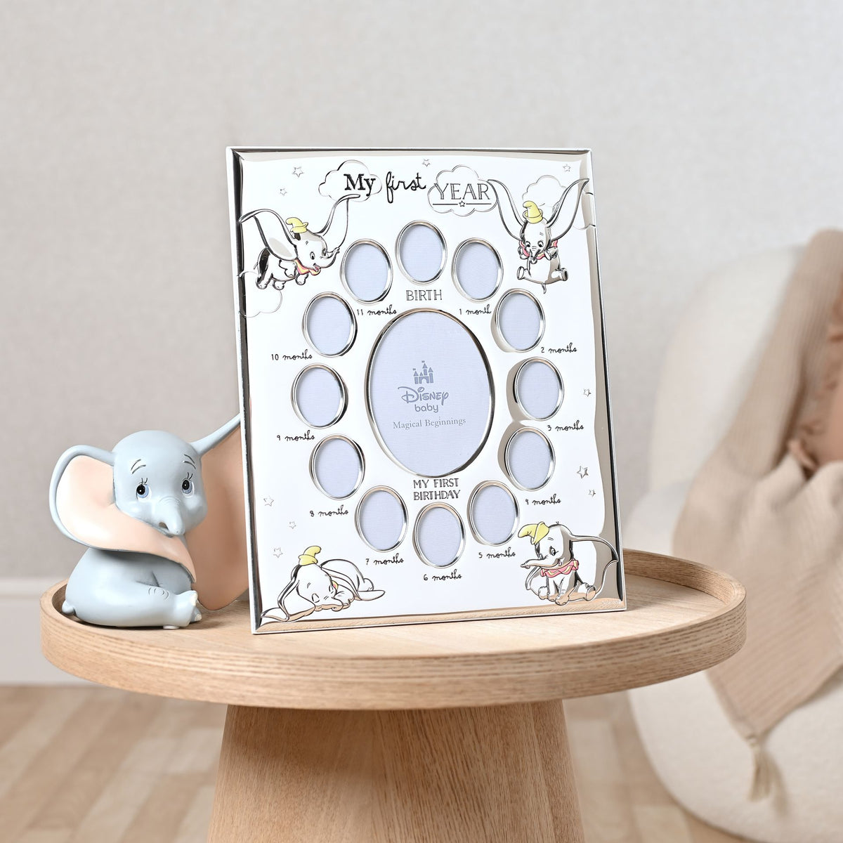Disney Silver Dumbo Multi Aperture Photo Frame - Made In Italy