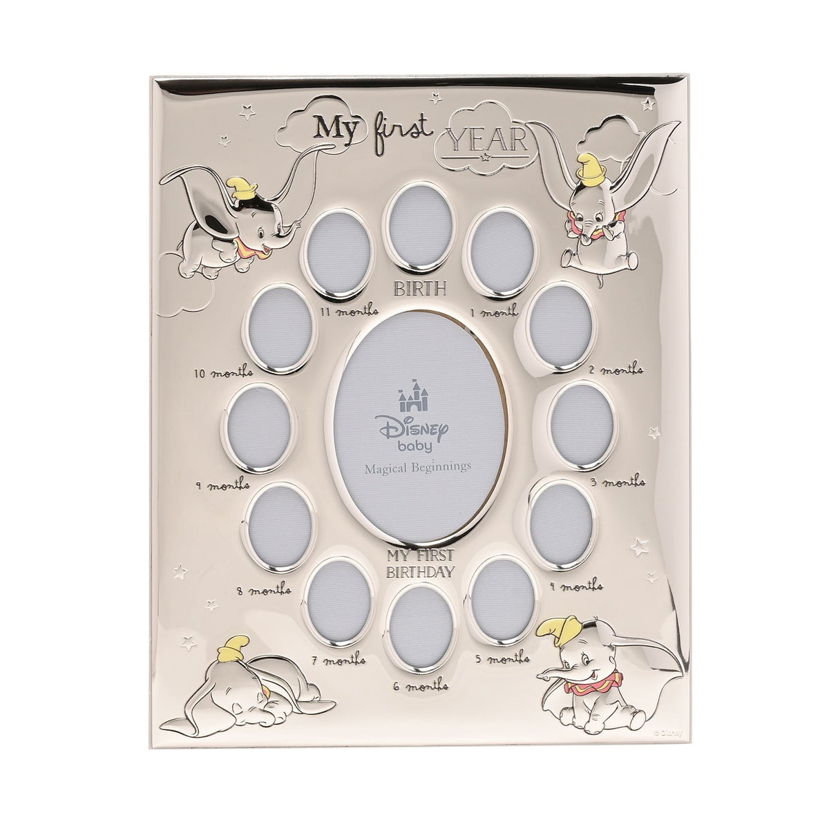 Disney Silver Dumbo Multi Aperture Photo Frame - Made In Italy