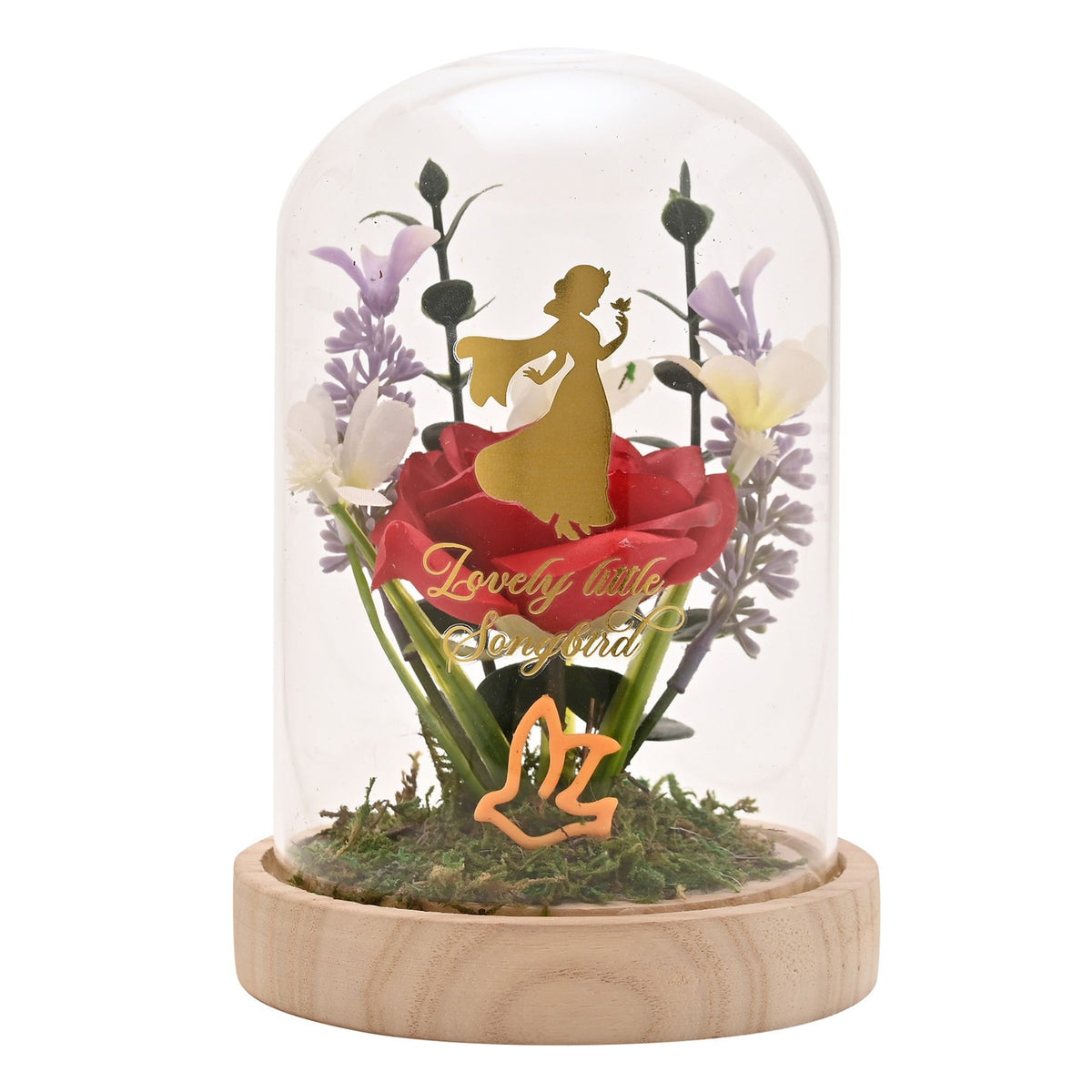 Disney Pastel Princess Florals In A Cloche With Neon Light - Snow White