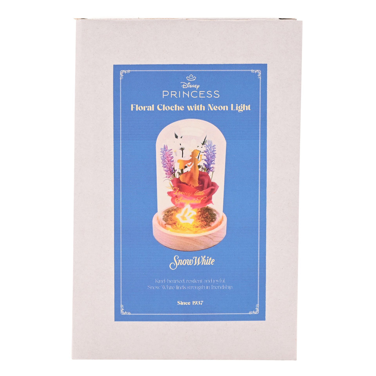 Disney Pastel Princess Florals In A Cloche With Neon Light - Snow White