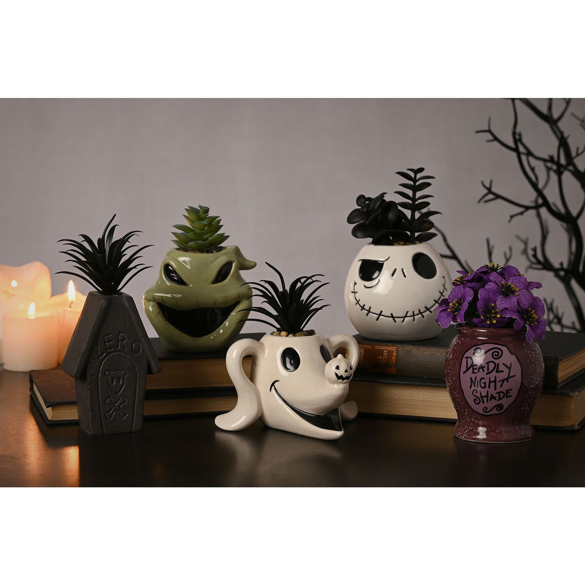 Disney Nightmare Before Christmas Planter with Faux Plant - Oogie Boogie