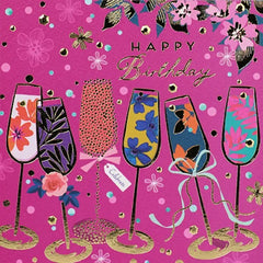 Birthday Card - Champagne