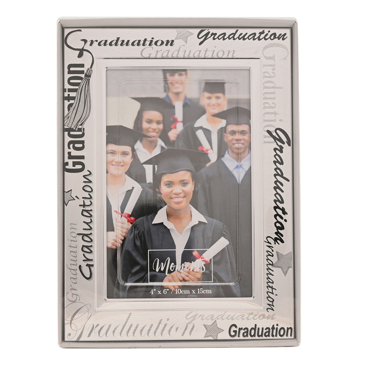 Photo Frame Alumin. Satin/Black "Graduation" 4x6 *(48/72)*
