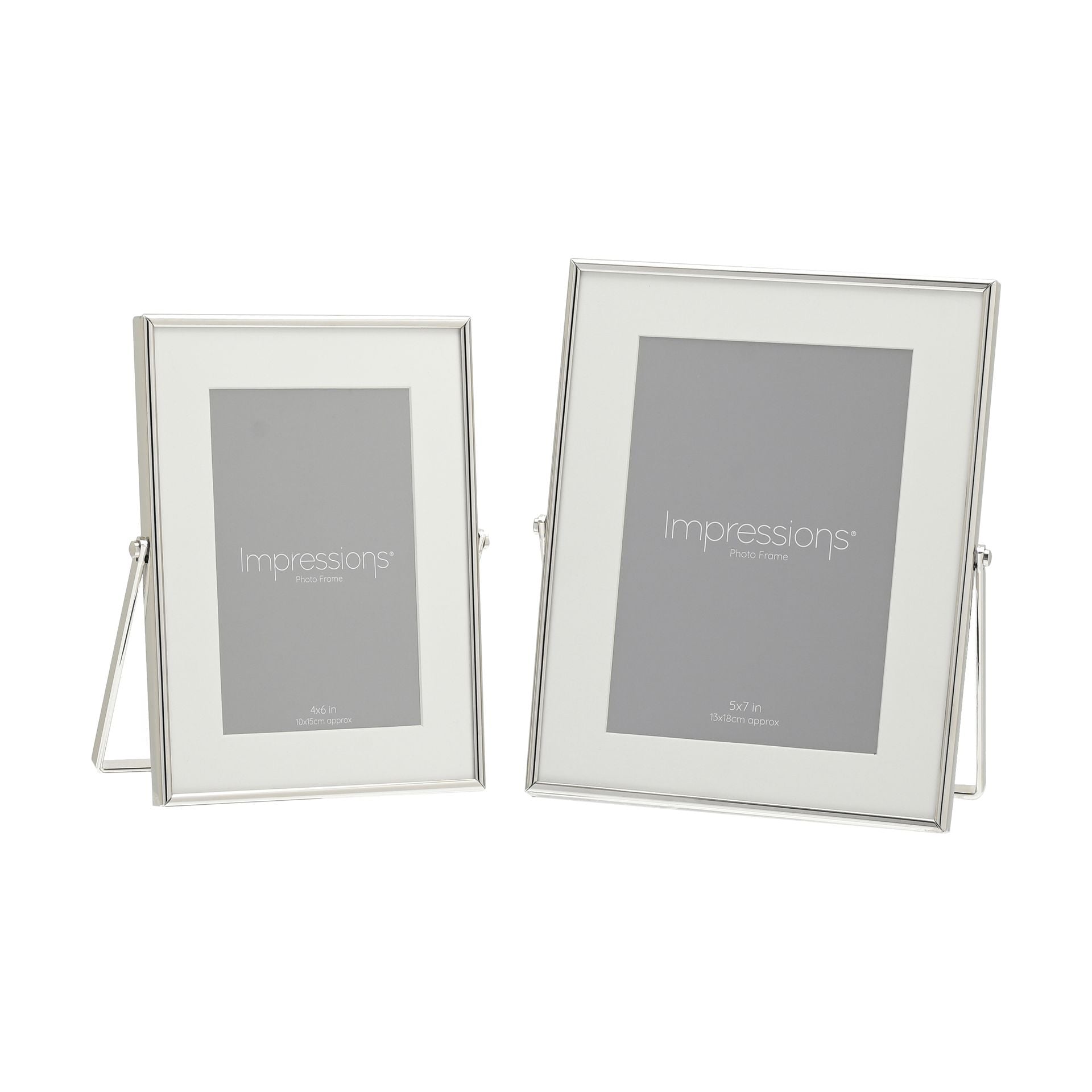 Impressions Silver Colour Photo Frame White Border 5" x 7"