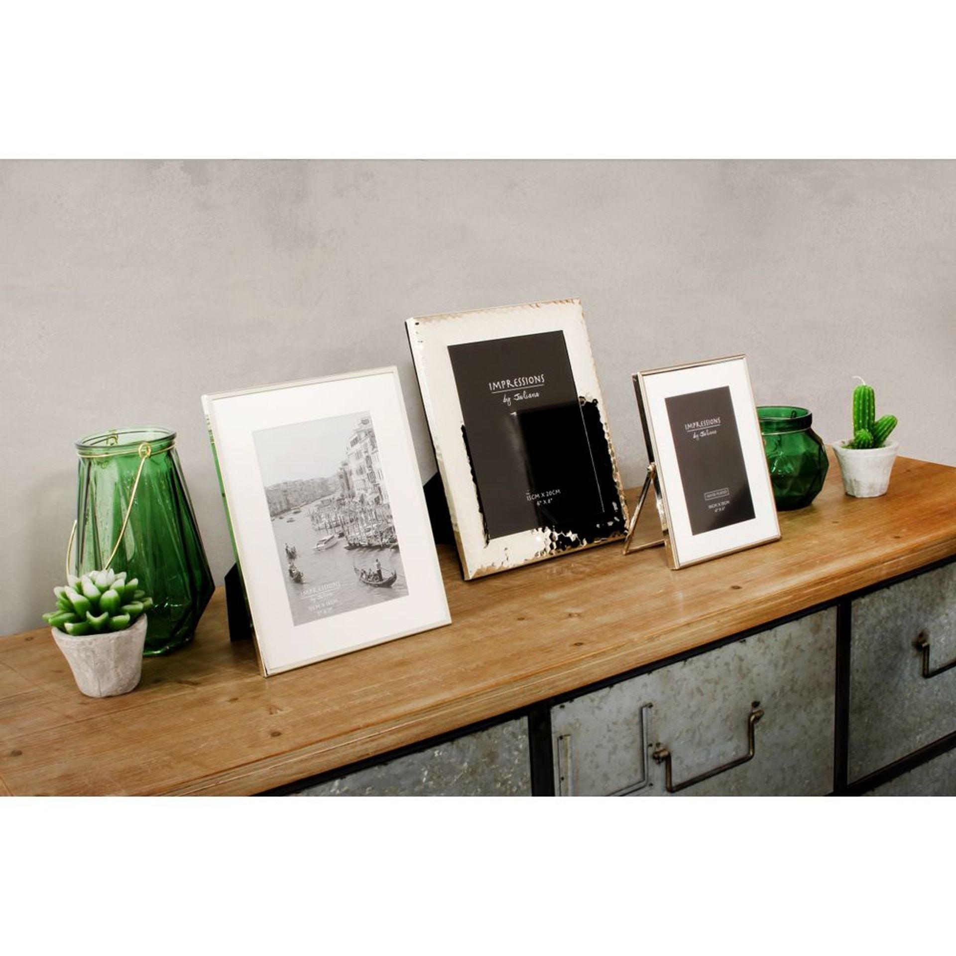 Impressions Silver Colour Photo Frame White Border 5" x 7"
