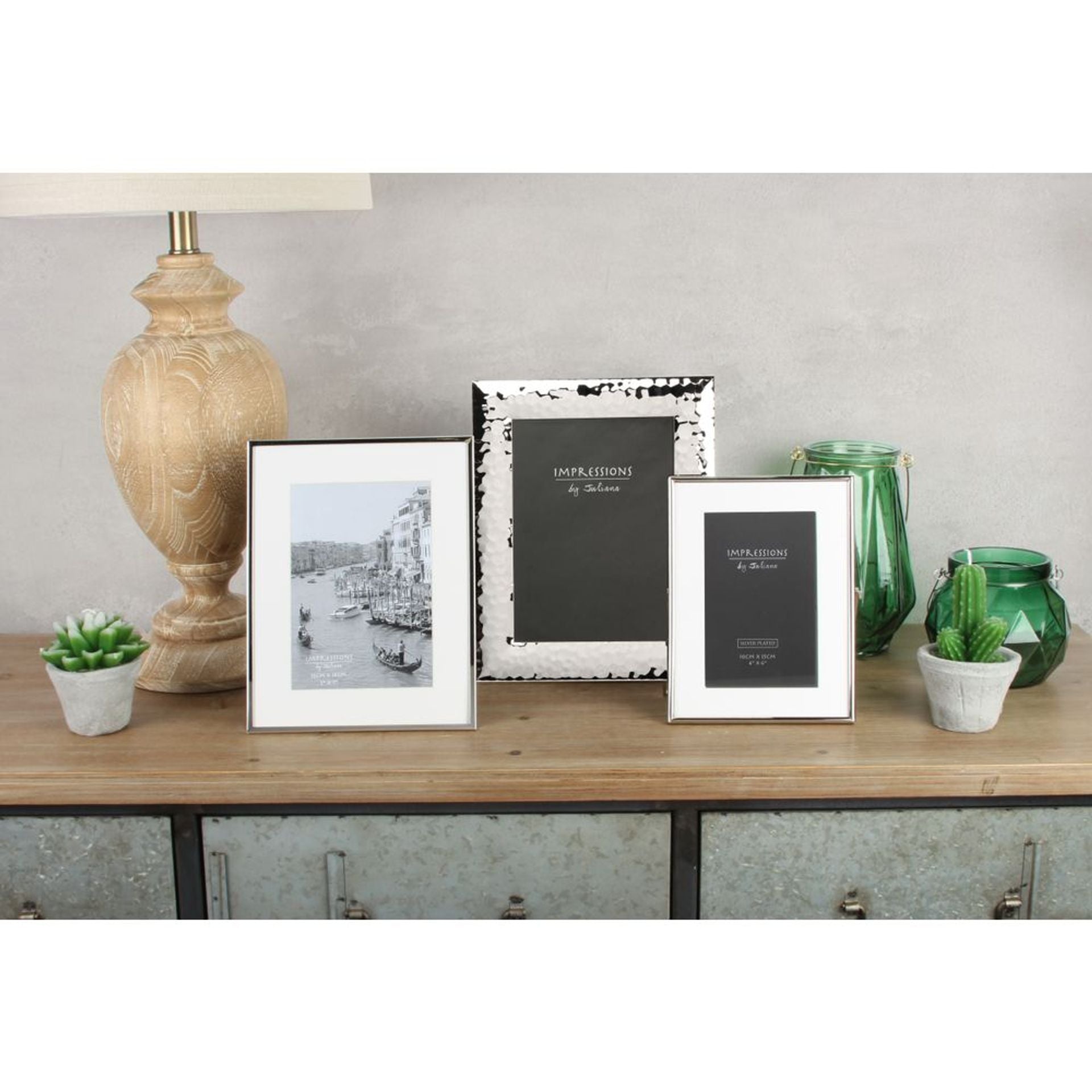 Impressions Silver Colour Photo Frame White Border 5" x 7"