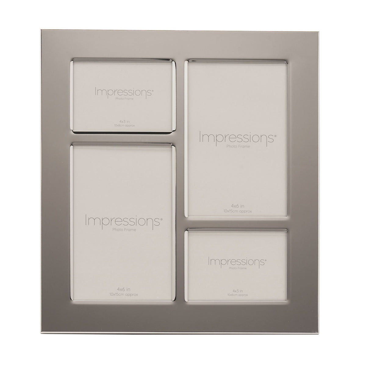 Impressions Shiny Metal Plated 4 Aperture Collage Frame