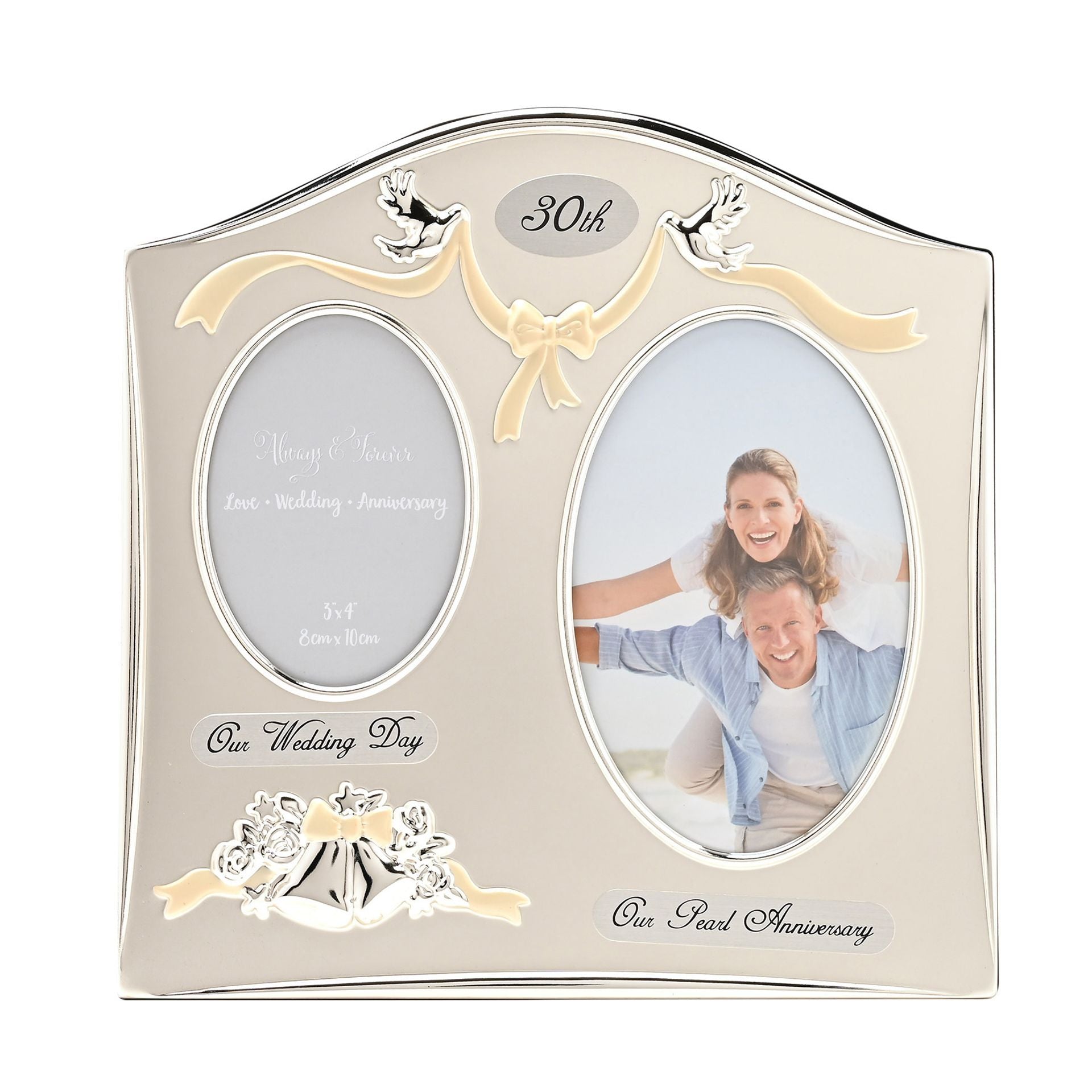 Photo Frame 2Tone S/Plated Double Anniversary - 30th