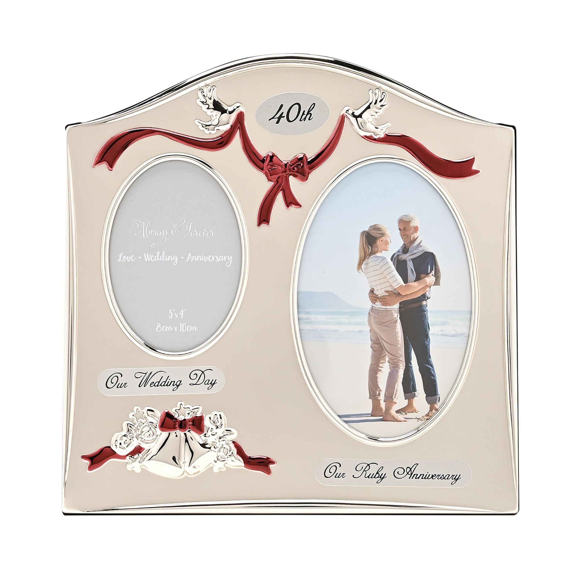 Photo Frame 2Tone S/Plated Double Anniversary - 40th
